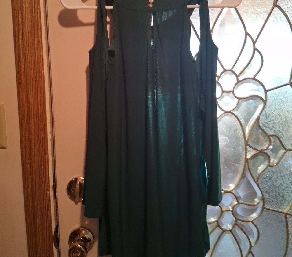 Perseption Concept Teal Cold Shoulder Blouse - image 2